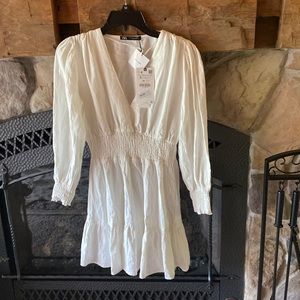 Zara white linen dress